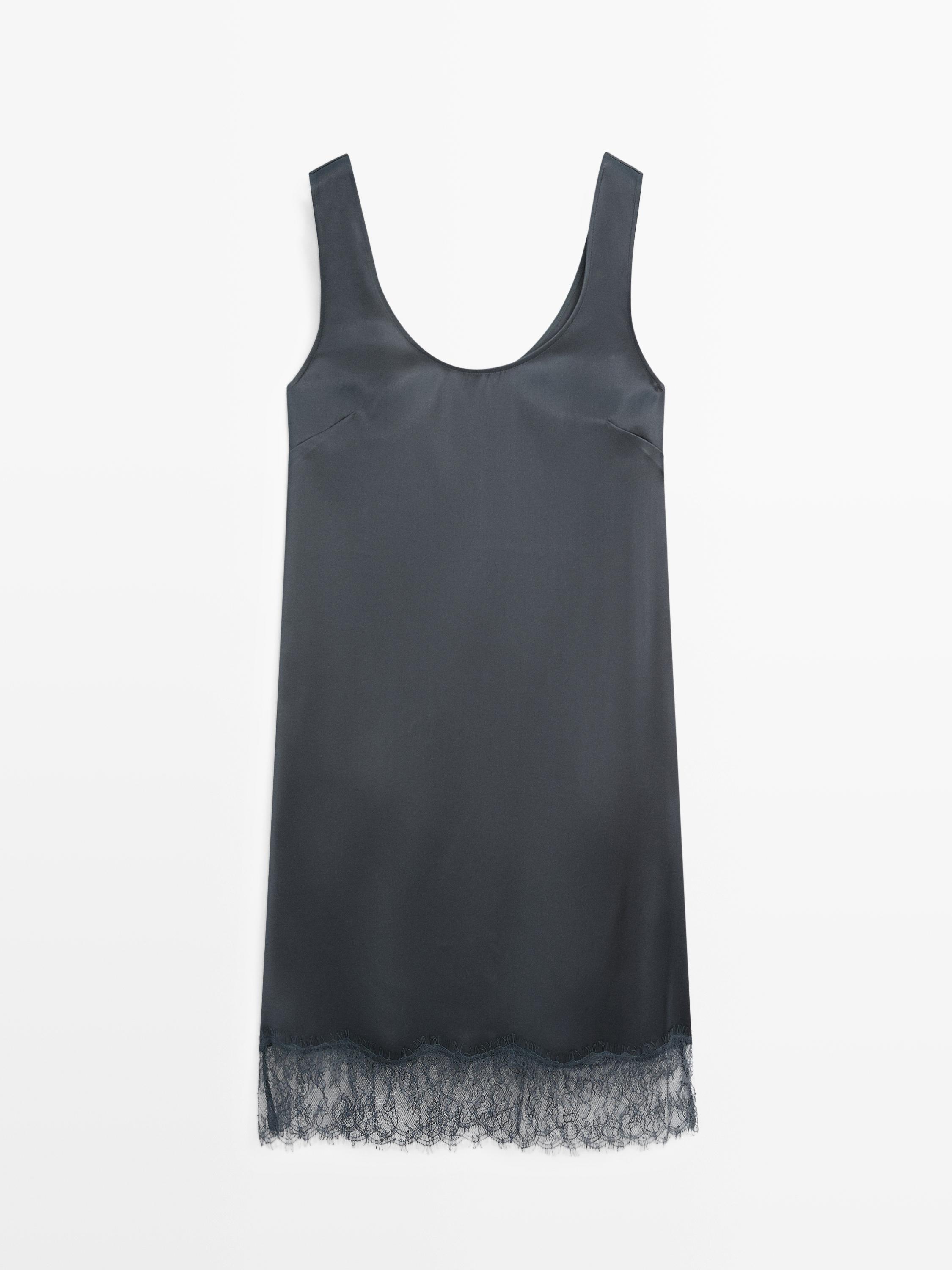 Short flowing satin dress